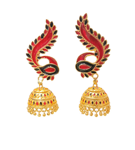Daneen Copper Gold Plated Stylish Assamese Traditional Earring & Jhumka for Women (Multi)